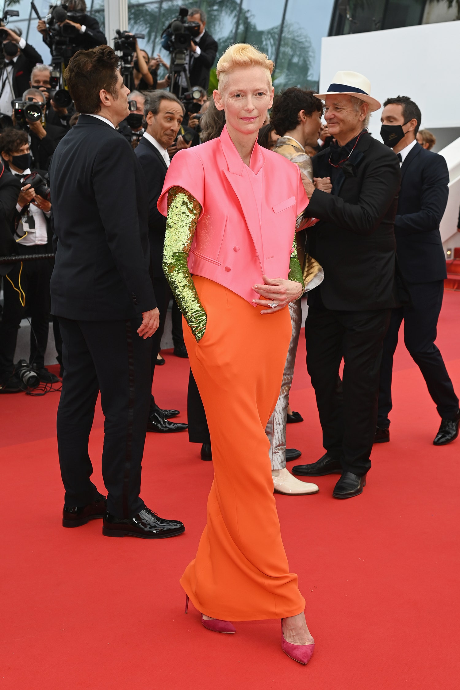 CANNES FRANCE  JULY 12 Tilda Swinton attends the The French Dispatch screening during the 74th annual Cannes Film...