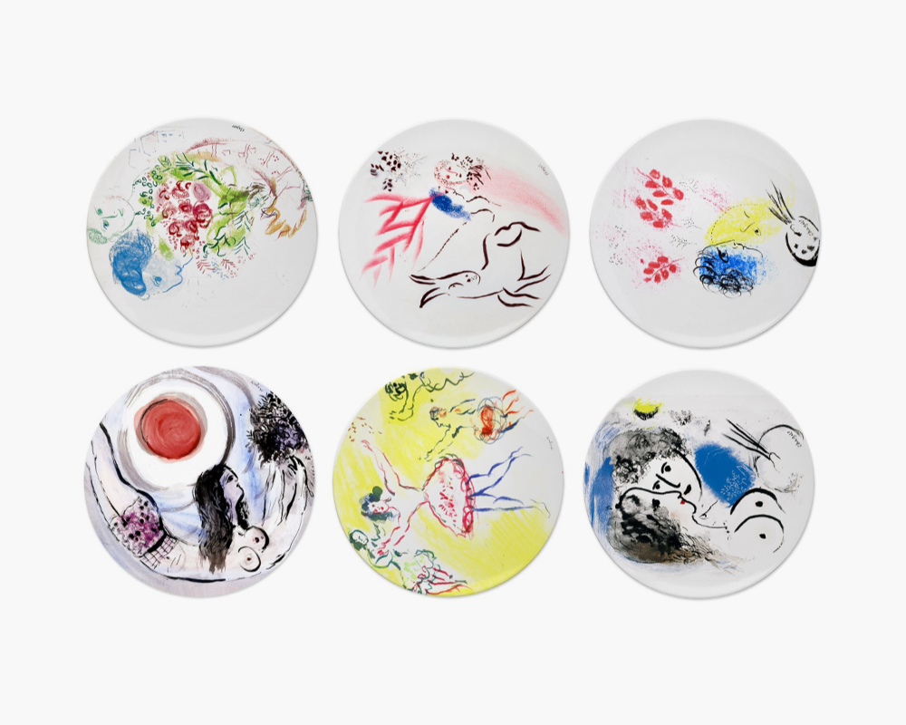 Набор из шести тарелок Marc Chagall Bernardaud 58950 рублей tsum.ru