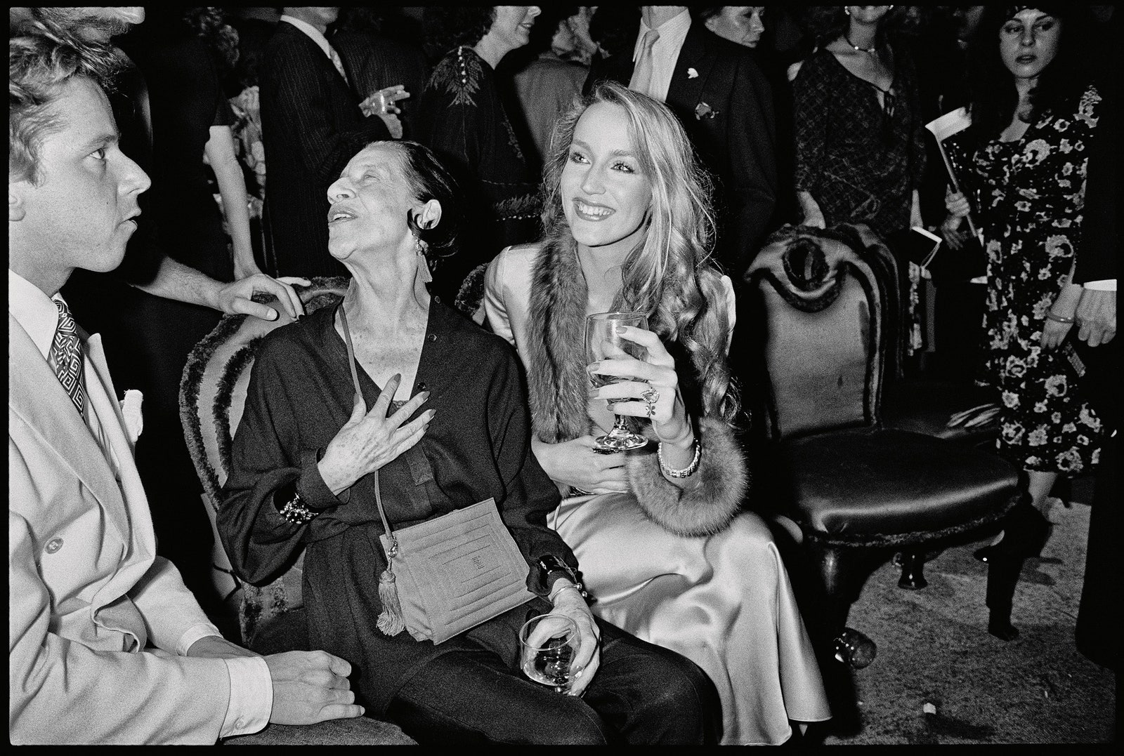 Диана Вриланд и Джерри Холл на вечеринке в НьюЙорке 1981