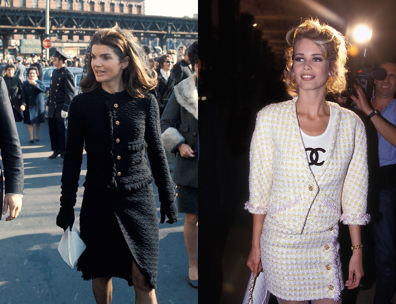 Джеки Онассис 1970 Клаудия Шиффер на показе Chanel Couture 1992