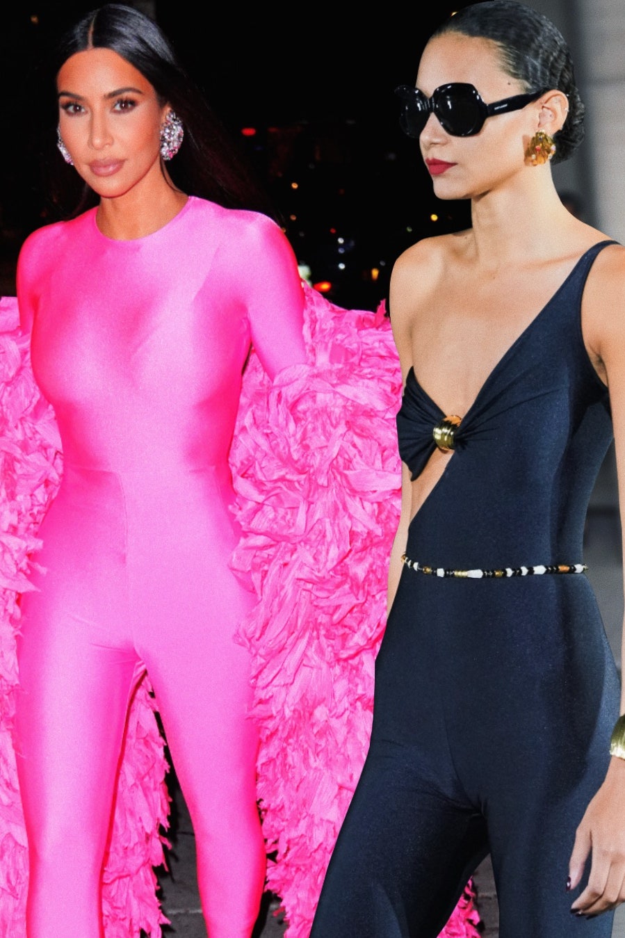Кэтсьют на Ким Кардашьян в эфире SNL где купить облегающий комбинезон самый модный предмет сезона весналето 2022