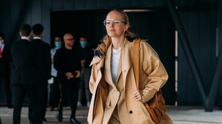 Бежевый — новый черный. Вот 20 стритстайлобразов с Недель моды которые вас в этом убедят