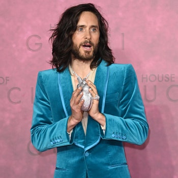 LONDON ENGLAND  NOVEMBER 09 Jared Leto attends the UK Premiere Of House of Gucci at Odeon Luxe Leicester Square on...
