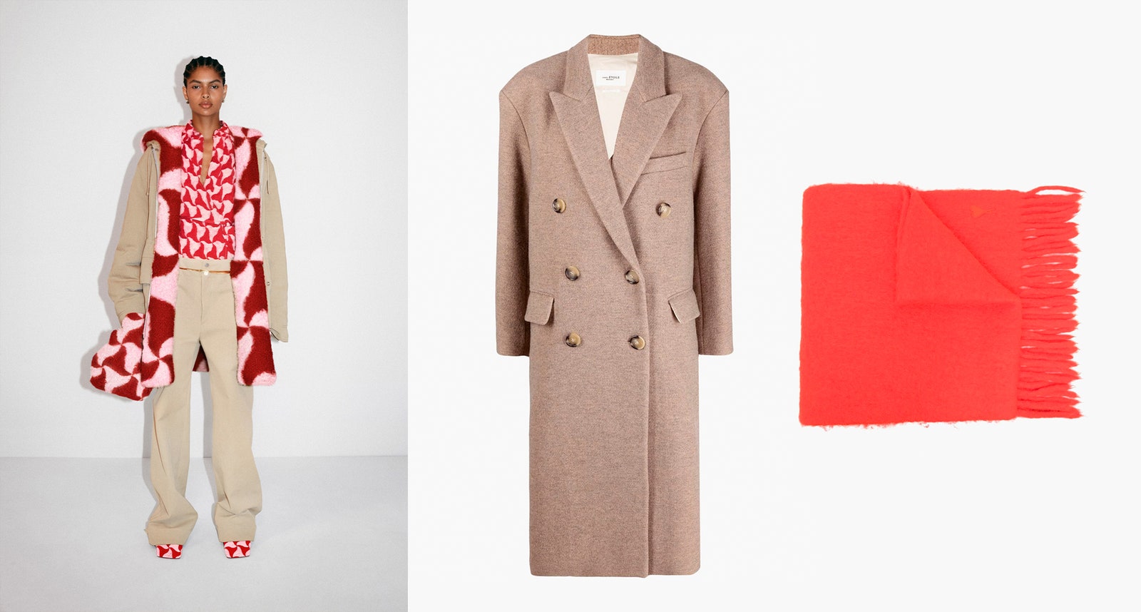 Пальто Isabel Marant Étoile 44483 рубля farfetch.com  шарф AMI Paris 30506 рублей farfetch.com