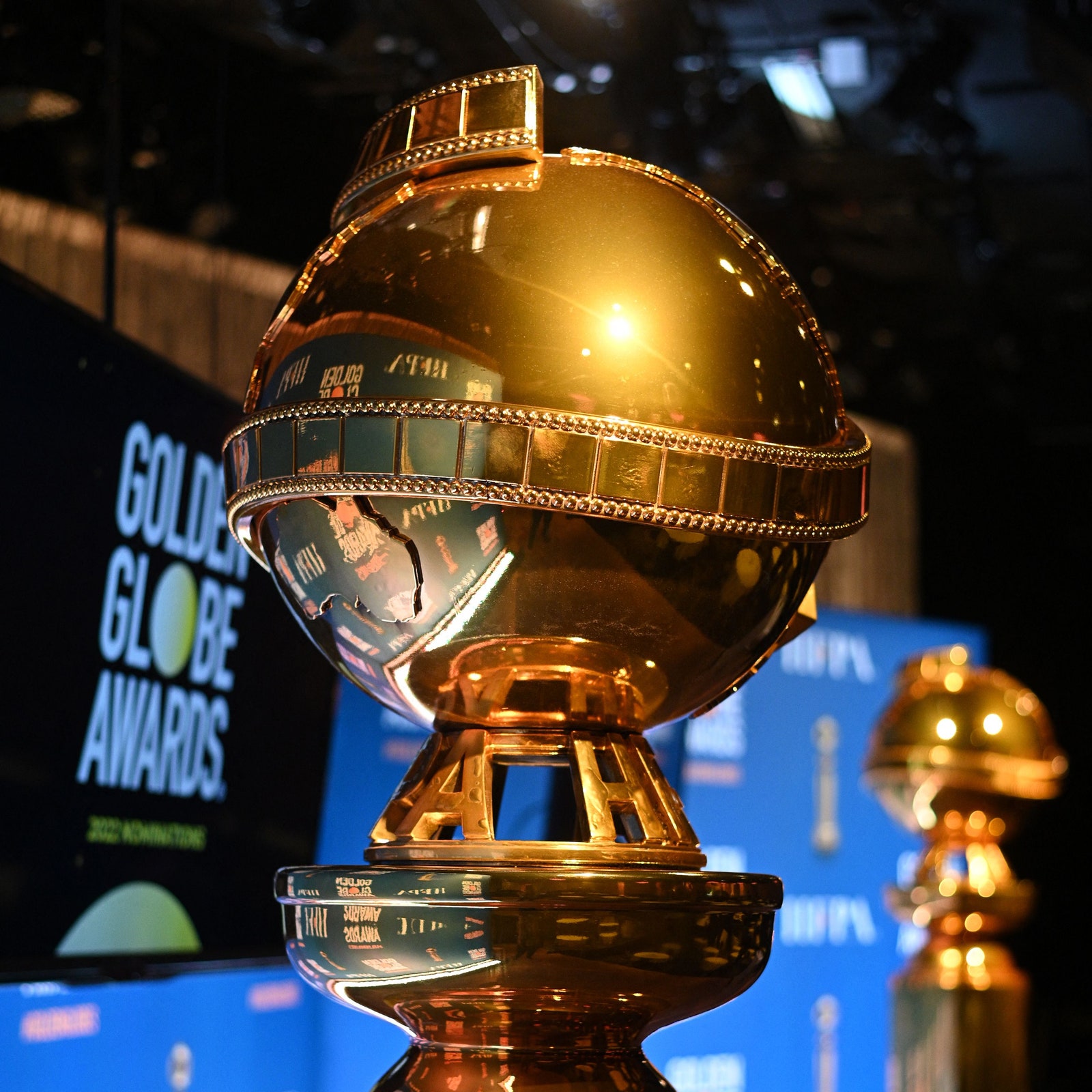 The stage is set for the nominations announcement for the 79th Golden Globe Awards December 13 2021 at the Beverly...