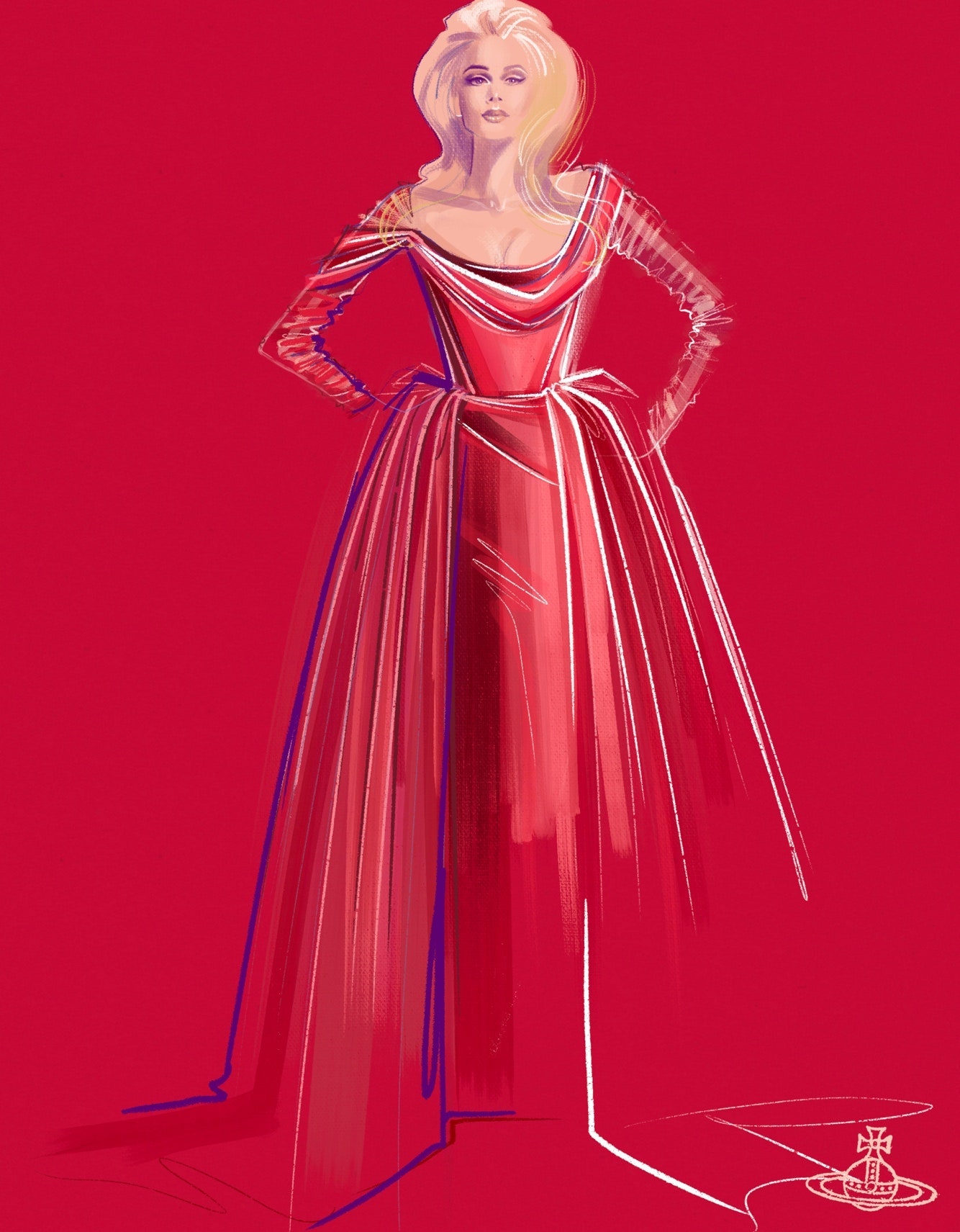Эскиз образа Vivienne Westwood Couture Адель из клипа Oh My God