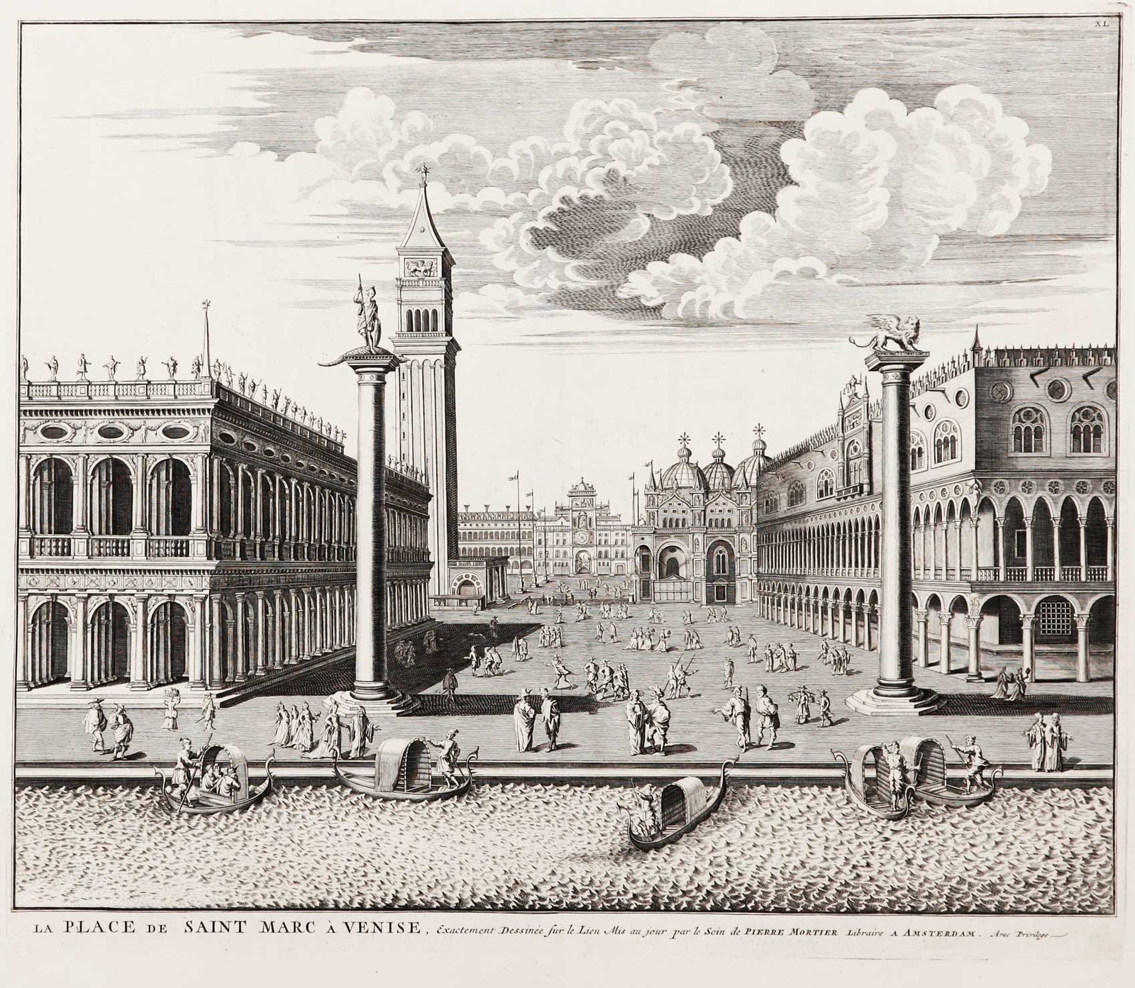 Пьер Мортье  «Площадь Св. Марка в Венеции» Амстердам 1704