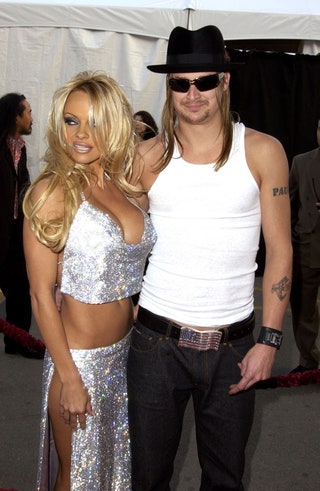 Image may contain Kid Rock Pamela Anderson Human Person Sunglasses Accessories Accessory Fashion Premiere and Hat