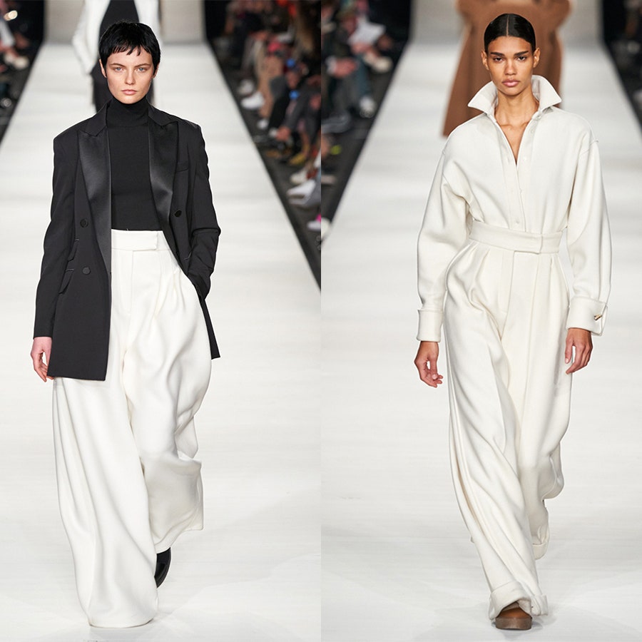 Белые брюки &- один из главных трендов показа Max Mara осень-зима 2022