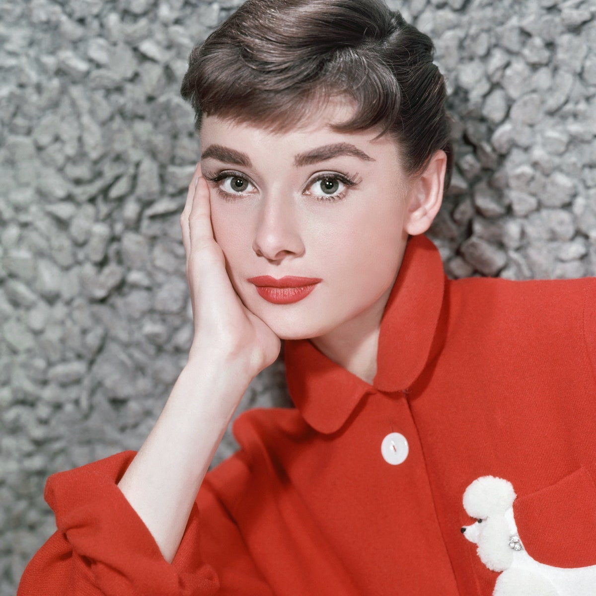 CIRCA 1957  Actress Audrey Hepburn poses for a publicity still circa 1957.