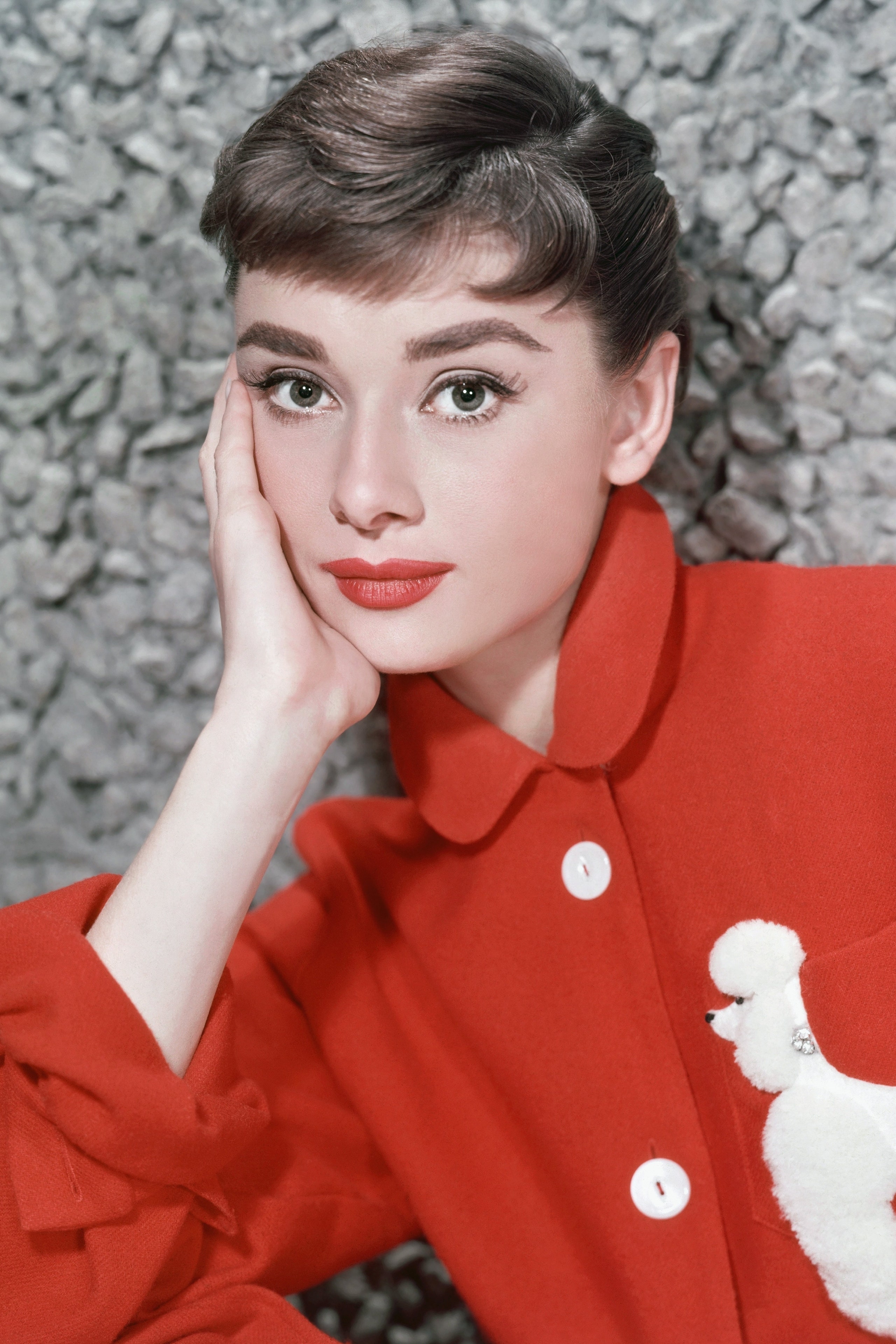CIRCA 1957  Actress Audrey Hepburn poses for a publicity still circa 1957.